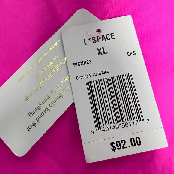 L*Space Women’s Cabana Bikini Bottom Bitsy Cut Multicolor Striped Size XL New - Picture 9 of 10